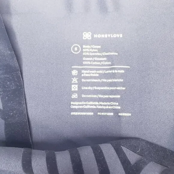 NWT HONEYLOVE Silhouette Brief w/ Velvet Trim Women's Size Small in BLack - Picture 3 of 7